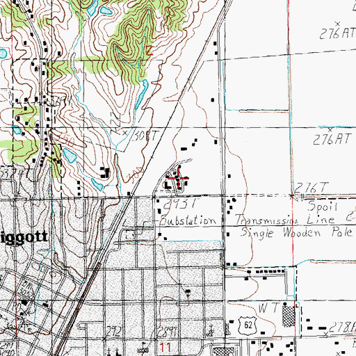 Topographic Map of Clay County Fairgrounds, AR