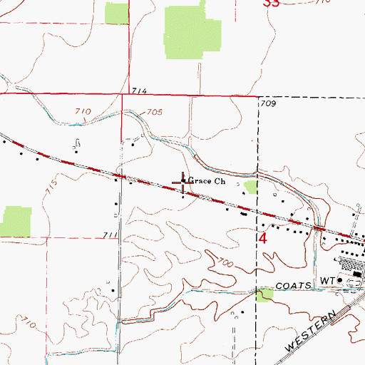 Topographic Map of Grace Church, MI