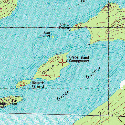 Topographic Map of Grace Island Campground, MI