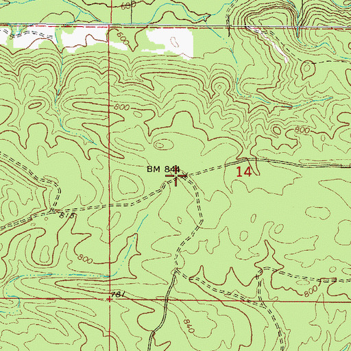 Topographic Map of Valley Ridge School (historical), AR