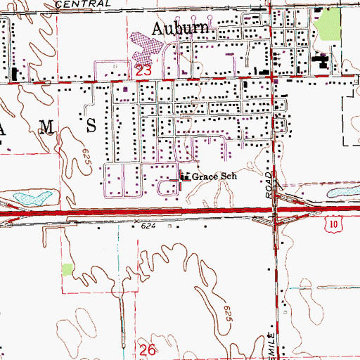 Topographic Map of Grace School, MI