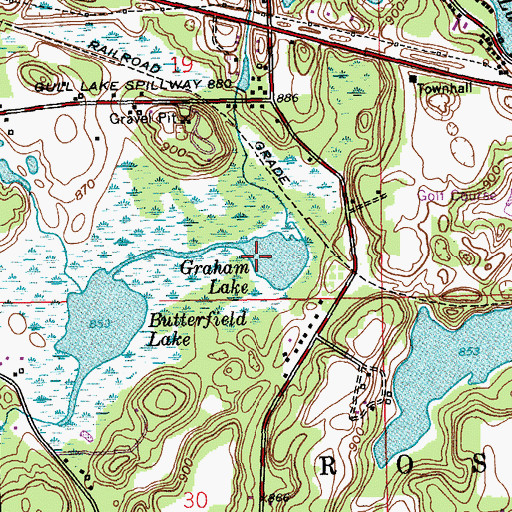 Topographic Map of Graham Lake, MI