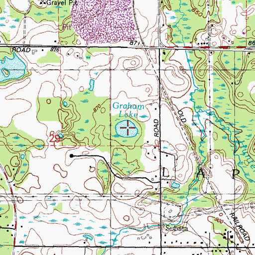Topographic Map of Graham Lake, MI