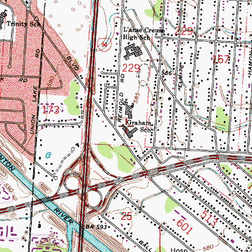 Topographic Map of Graham School, MI