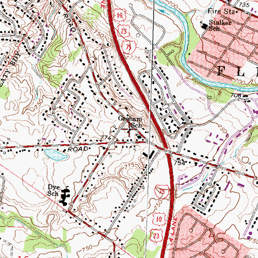 Topographic Map of Graham School, MI