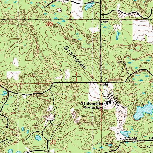 Topographic Map of Grampian Hills, MI