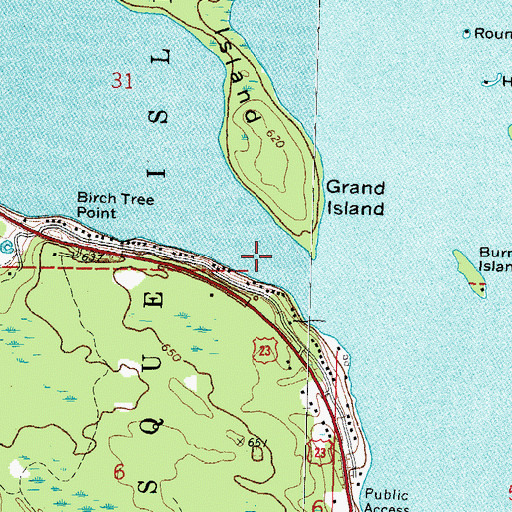 Topographic Map of Grand Lake, MI