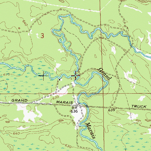 Topographic Map of Grand Marais Creek, MI