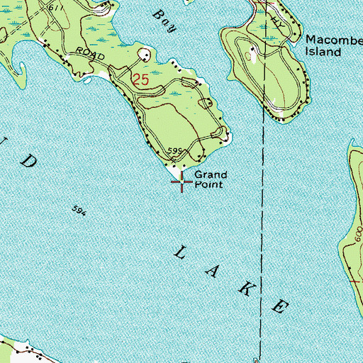 Topographic Map of Grand Point, MI