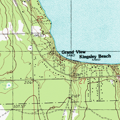 Topographic Map of Grand View, MI
