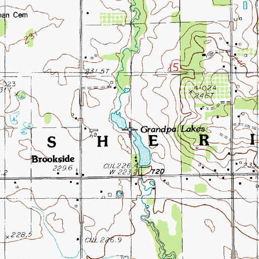 Topographic Map of Grandpa Lakes, MI