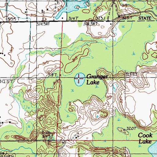 Topographic Map of Granger Lake, MI