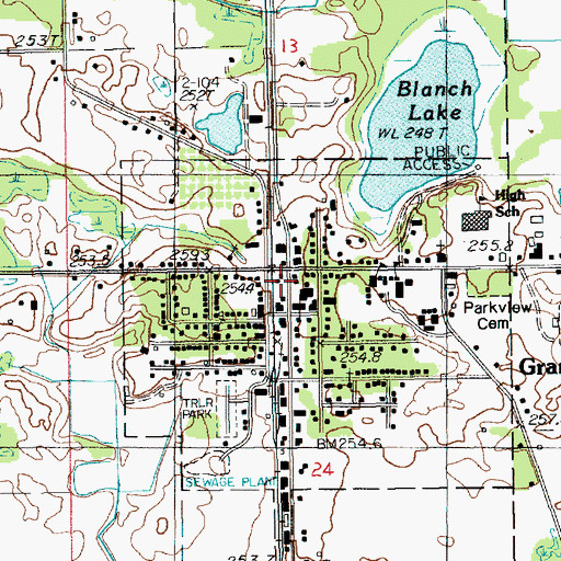 Topographic Map of Grant, MI
