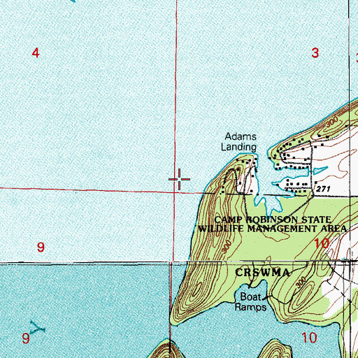 Topographic Map of Adams Lake (historical), AR