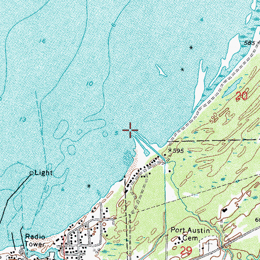 Topographic Map of Grant Creek, MI