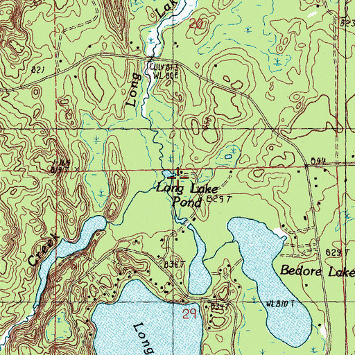 Topographic Map of Grass Creek, MI