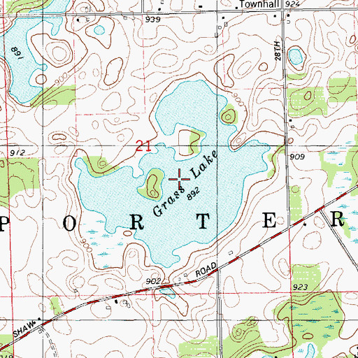 Topographic Map of Grass Lake, MI
