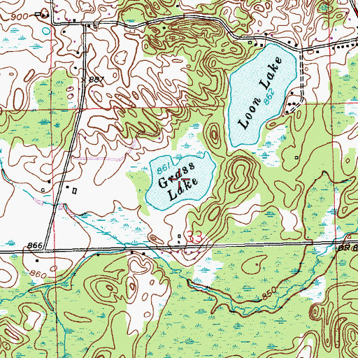 Topographic Map of Grass Lake, MI