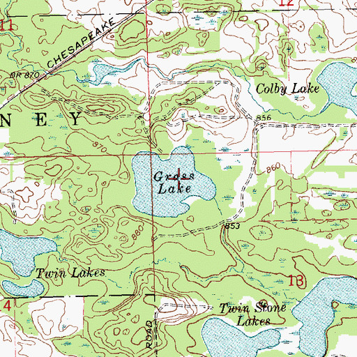 Topographic Map of Grass Lake, MI