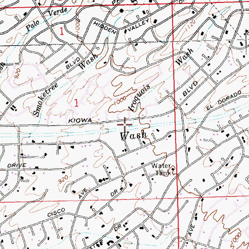 Topographic Map of Iroquois Wash, AZ