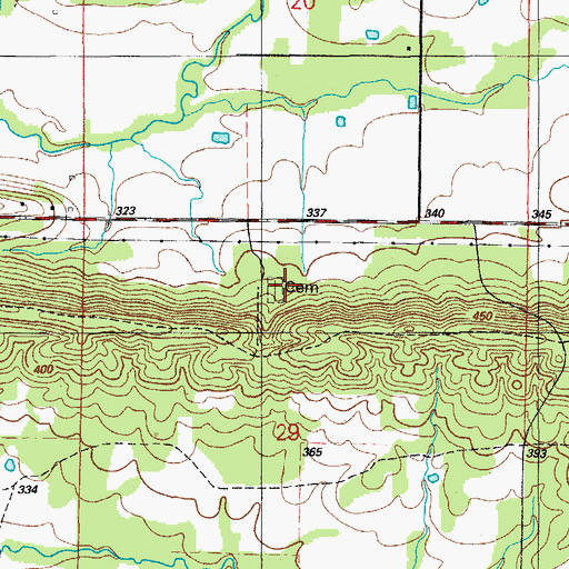 Topographic Map of Antioch School (historical), AR
