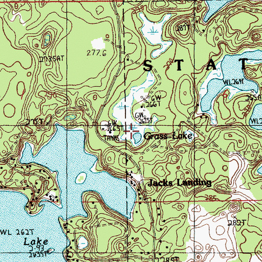 Topographic Map of Grass Lake, MI