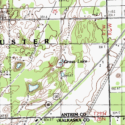 Topographic Map of Grass Lake, MI
