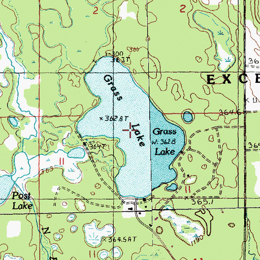 Topographic Map of Grass Lake, MI