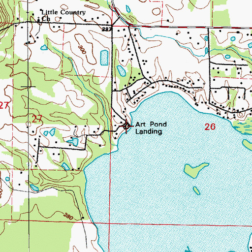 Topographic Map of Art Pond Landing, AR