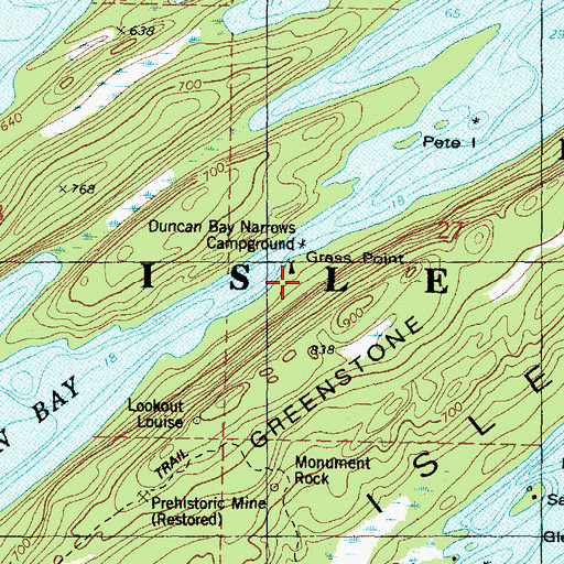 Topographic Map of Grass Point, MI