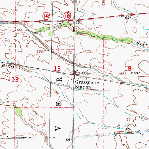 Topographic Map of Grassmere Station, MI