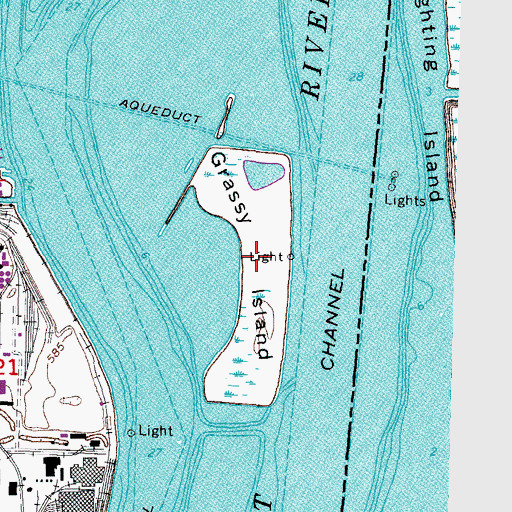 Topographic Map of Grassy Island, MI