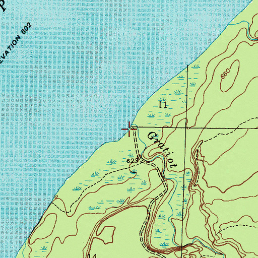 Topographic Map of Gratiot River, MI