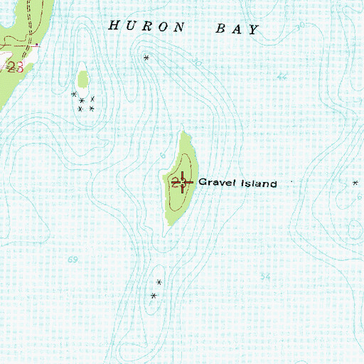 Topographic Map of Gravel Island, MI