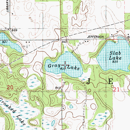 Topographic Map of Gray Lake, MI