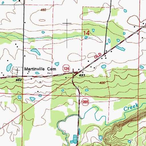 Topographic Map of Batesville Church (historical), AR