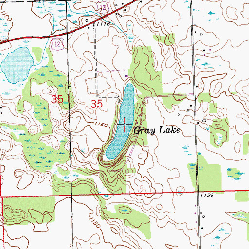 Topographic Map of Gray Lake, MI