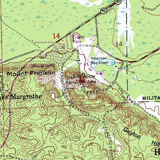 Topographic Map of Grayling Winter Recreation Area, MI