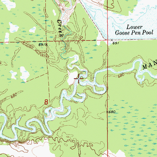 Topographic Map of Grays Creek, MI