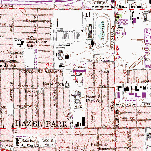 Topographic Map of Grba Field, MI