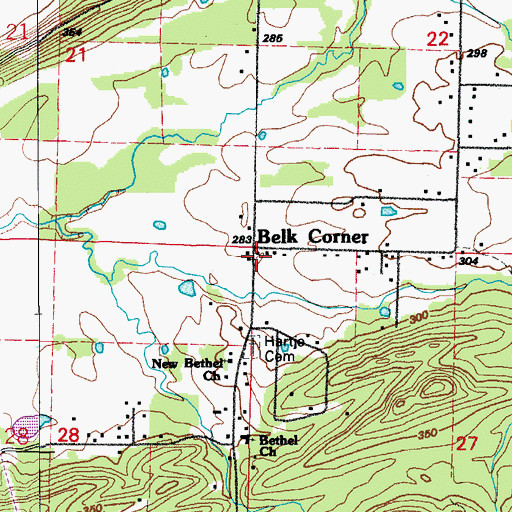 Topographic Map of Bethel School (historical), AR