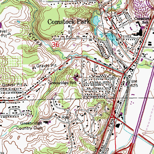 Topographic Map of Greenridge Elementary School, MI