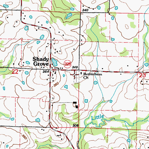 Topographic Map of Bethlehem Cemetery, AR