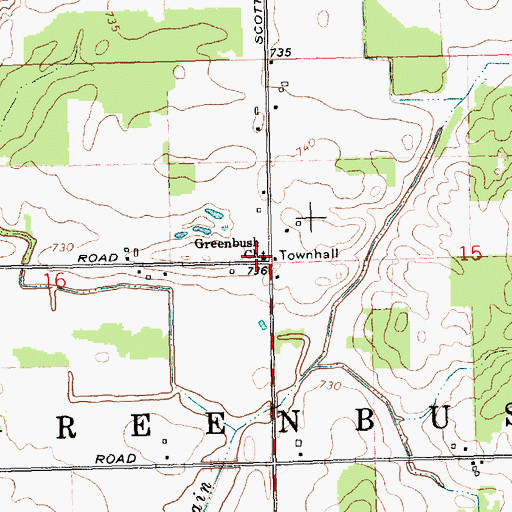 Topographic Map of Greenbush Church, MI