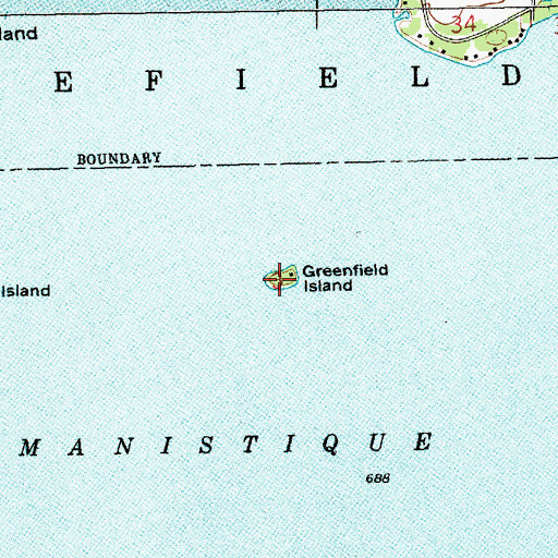 Topographic Map of Greenfield Island, MI