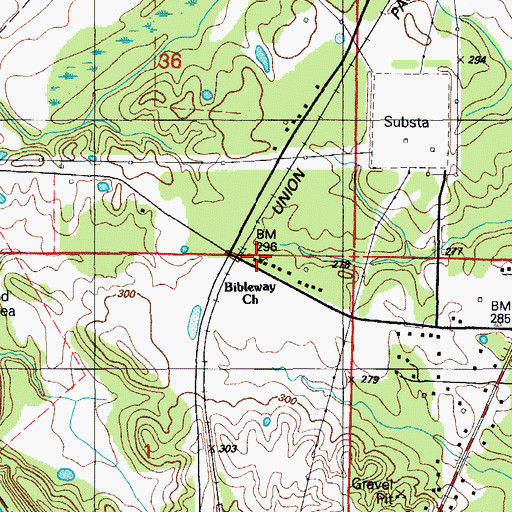 Topographic Map of Bibleway Church, AR