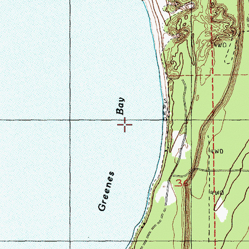 Topographic Map of Greenes Bay, MI