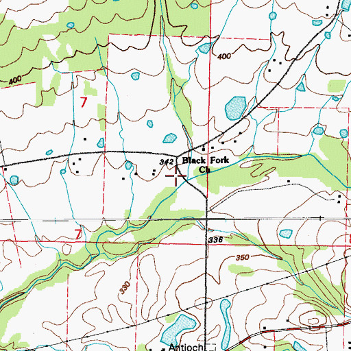 Topographic Map of Black Fork School (historical), AR