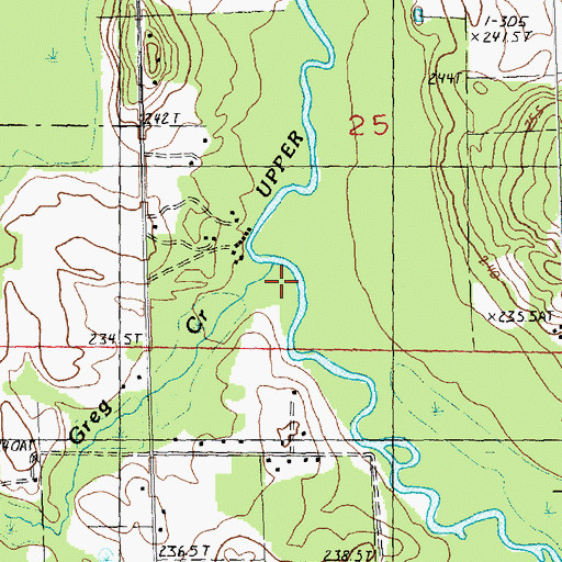 Topographic Map of Gregg Creek, MI