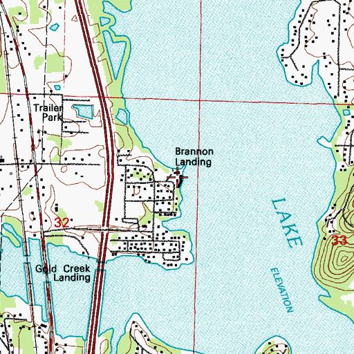 Topographic Map of Brannon Landing, AR